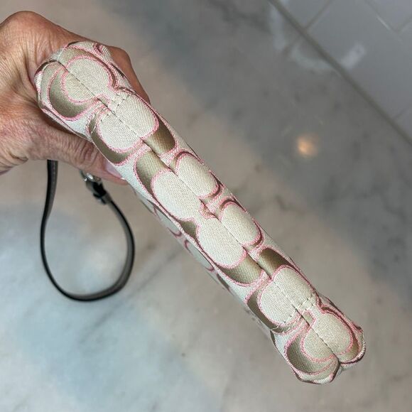 Coach Wristlet Wallet Y2K Jacquard Signature Lurex Logo Oversized Clutch - Picture 9 of 15